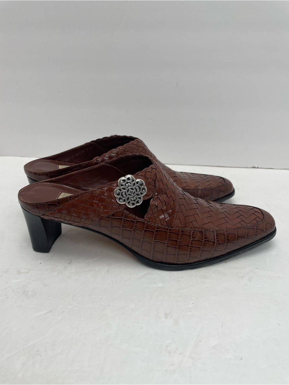 Brighton Twain Brown Leather Mules 9.5